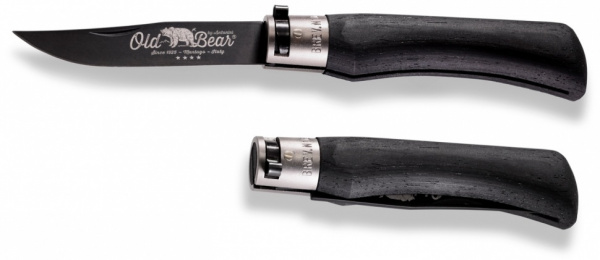Нож Antonini Knives Old Bear Large скл. клинок черн.покр.PTFE 9 см, рук-ть ламинат, никелир.кольцо