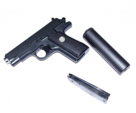 Пистолет Galaxy G.2A (Browning mini с фальшглушителем) к.6 мм пружинный