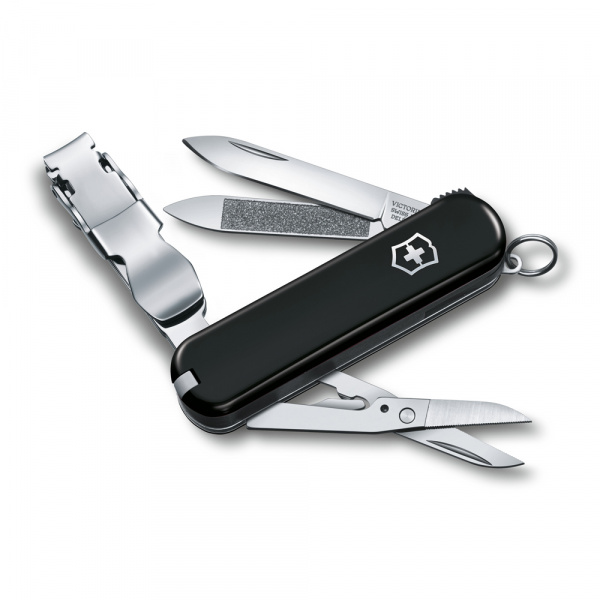 Нож-брелок Victorinox 0.6463.3 Classic Nail Clip 580, 65 мм, черный, с кусачками для ногтей