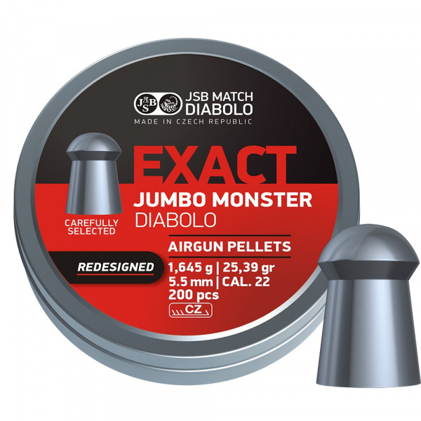 Пули пневматические к.5,52мм JSB Exact Jumbo Monster Redisigned m=1,645г, (200шт.)