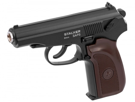 Stalker SAPS Spring (ПМ) ПБС, к.6 мм AirSoft, металл, магазин 12 шариков, до 80м/с, чёрный