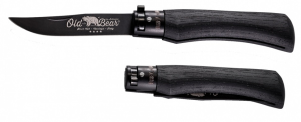 Нож Antonini Knives Old Bear Extra Large скл. клинок черн.покр.PTFE 10 см, рук-ть ламинат, черн.коль