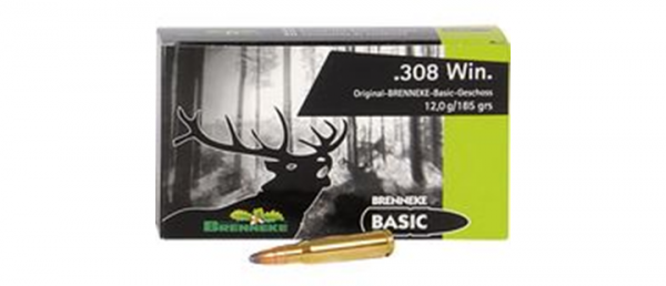 Патрон охотничий к.308Win Brenneke Teilmantel Basic SP, m=12,0 г.